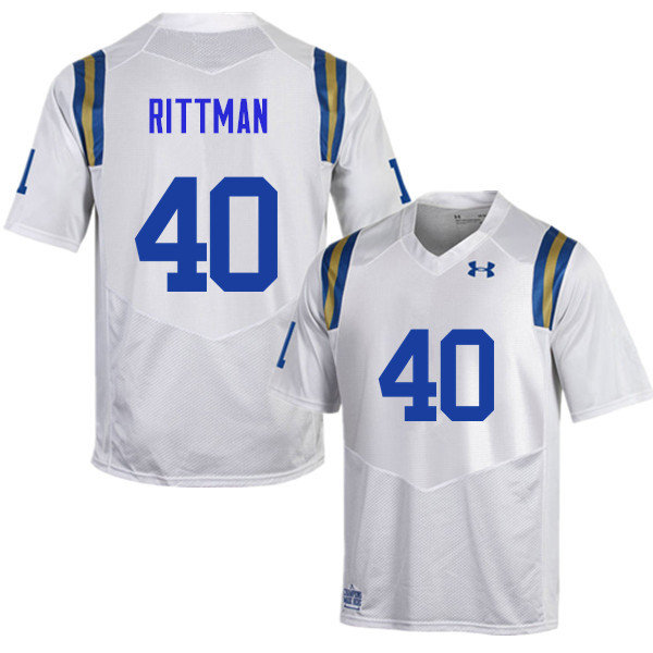 Men #40 Justin Rittman UCLA Bruins Under Armour College Football Jerseys Sale-White - Click Image to Close